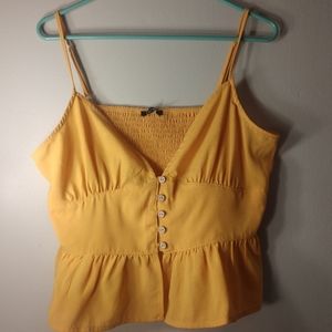 Yellow buttoned crop top